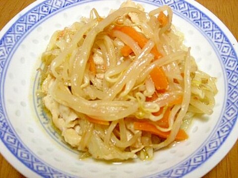 もやしと豚肉の中華風炒め物